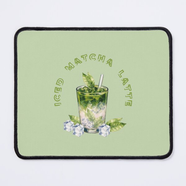 Item preview, Iced Matcha Latte Cocktail Glass | Matcha Lover Aesthetic Drink Illustration designed and sold by unique art and design.