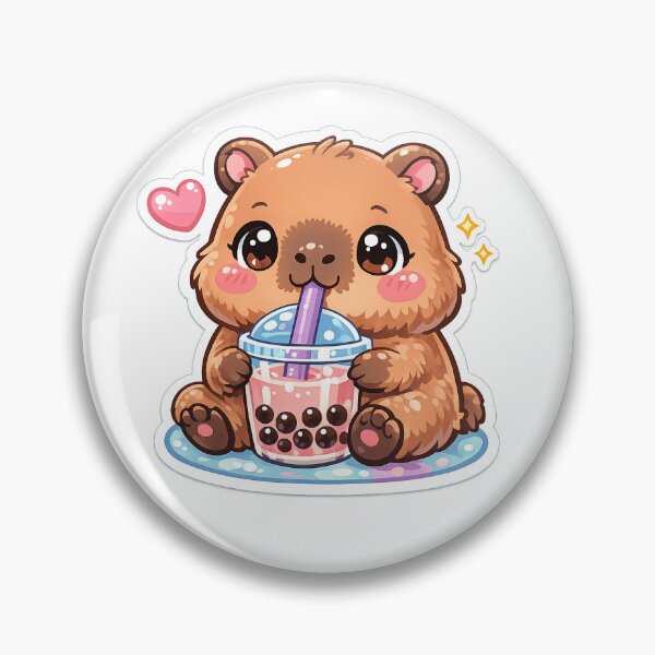 Item preview, Cute capybara drinking bubble tea designed and sold by Timephoenix.