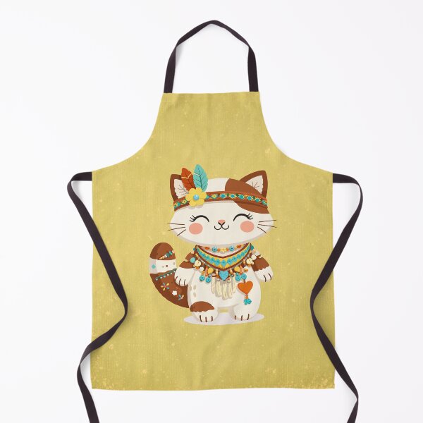 Item preview, Retro Boho Cat – Whimsical Tribal Spirit designed and sold by ArtByBoya.