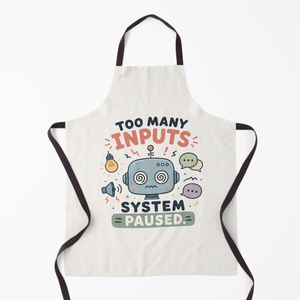 Item preview, Too Many Inputs System Paused - Funny Sensory Overload Robot Design designed and sold by BlackSector77.