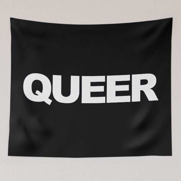 Item preview, QUEER — White Minimal Bold Type Statement designed and sold by WORDPAUSE.