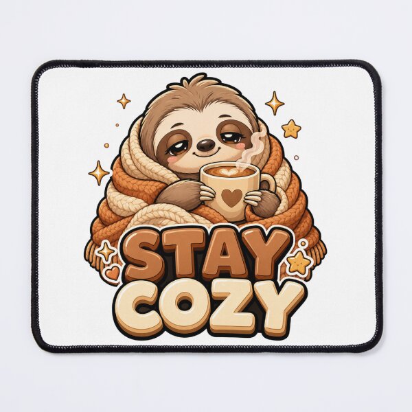 Item preview, Stay Cozy Sloth with Coffee Kawaii designed and sold by BoosterShop.