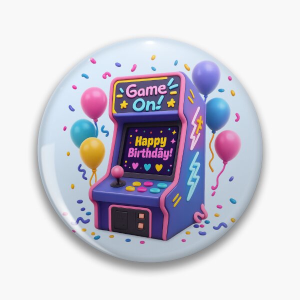 Item preview, Cute Retro Arcade Birthday Game On | Kawaii 3D Happy Birthday Art designed and sold by Moons Studio.