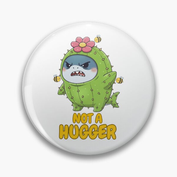 Item preview, Cute Cactus Shark Not A Hugger designed and sold by Nature's Chibis.