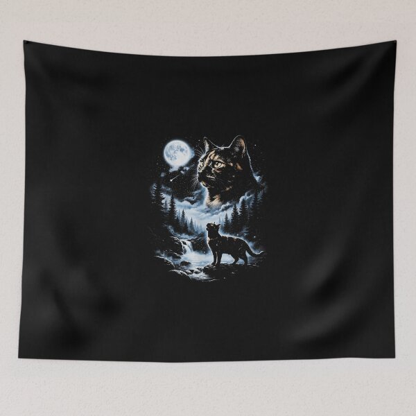 Item preview, Tortoiseshell Cat Howling At Moon Celestial Parody Design designed and sold by MatherFisher.