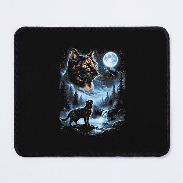 Item preview, Tortoiseshell Cat Howling to the Moon Vintage 90s Cat Lover designed and sold by MatherFisher.