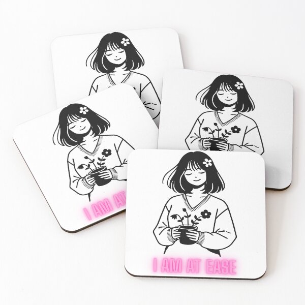Item preview, I Am At Ease – Minimal Calm Girl Sticker Design designed and sold by ArtfulLife3456.