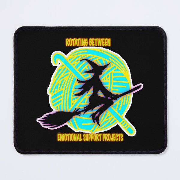 Item preview, Rotating Between Emotional Support Projects – Flying Yarn Witch Sticker designed and sold by ArtyWares.