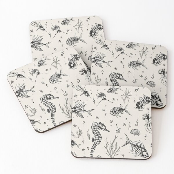 Item preview, Deep Sea Memento Mori: Vintage Marine Anatomy Pattern⁠ designed and sold by cabuks.