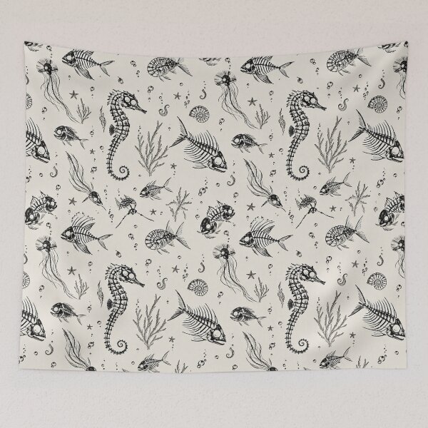 Item preview, Deep Sea Memento Mori: Vintage Marine Anatomy Pattern designed and sold by cabuks.