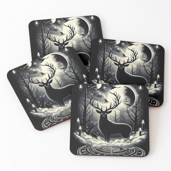 Item preview, Cosmic Stag Ritual – Moonlit Forest designed and sold by Dogandesighn.