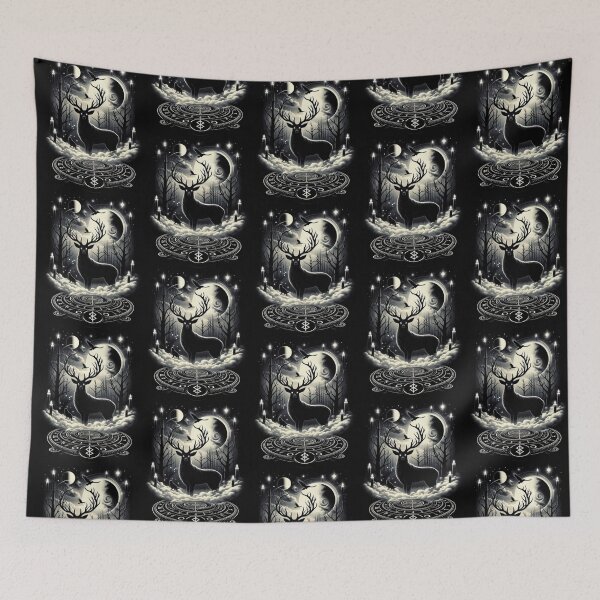 Item preview, Cosmic Stag Ritual – Moonlit Forest designed and sold by Dogandesighn.