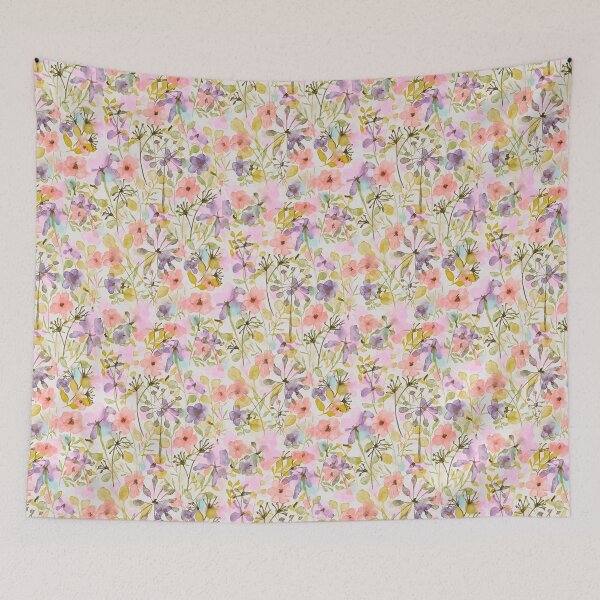 Item preview, Summer flowers and larger plants in a meadow, watercolor summer motif designed and sold by Sonja Birkelbach.