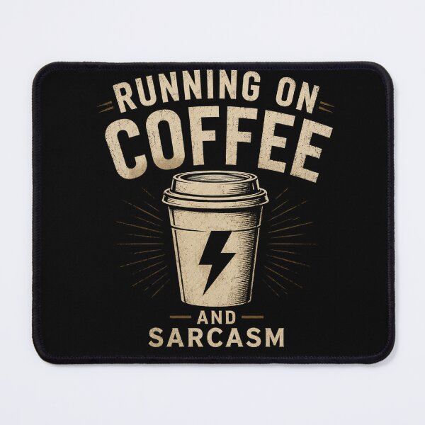 Item preview, Running On Coffee And Sarcasm Funny Coffee Lover Vintage Design designed and sold by KAIGEN7.