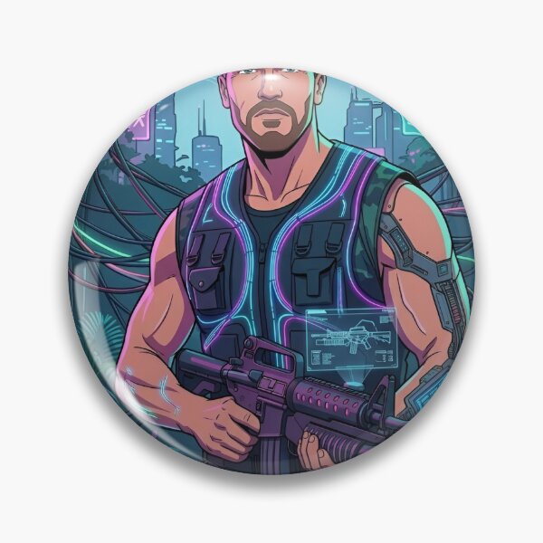 Item preview, Cyber Combat Commando Neon Cyberpunk designed and sold by PowerArtUa.