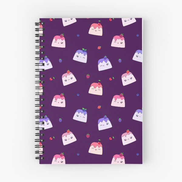 Item preview, Cute Kawaii Berry Pudding Pattern Purple Background Design designed and sold by CozyLittleShop.