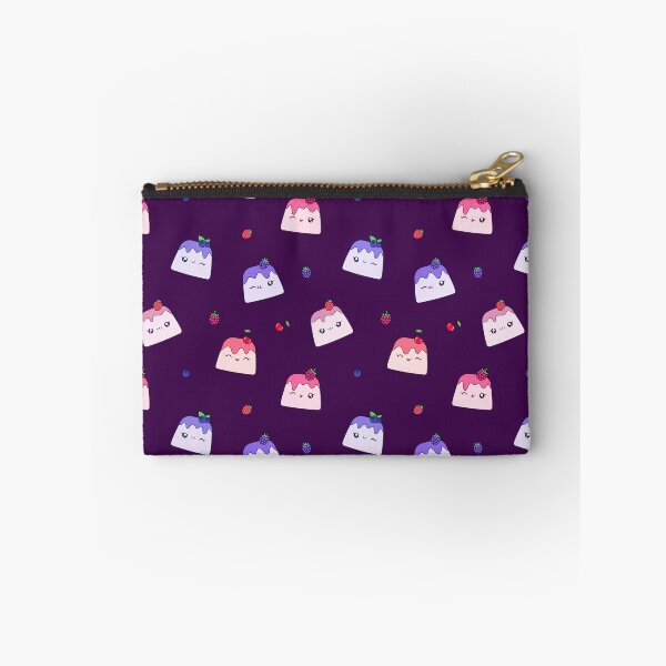 Item preview, Cute Kawaii Berry Pudding Pattern Purple Background Design designed and sold by CozyLittleShop.