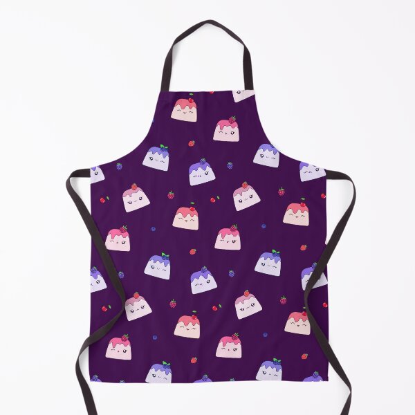 Item preview, Cute Kawaii Berry Pudding Pattern Purple Background Design designed and sold by CozyLittleShop.