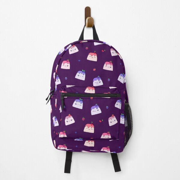 Item preview, Cute Kawaii Berry Pudding Pattern Purple Background Design designed and sold by CozyLittleShop.
