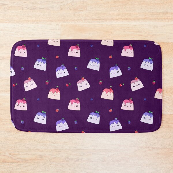 Item preview, Cute Kawaii Berry Pudding Pattern Purple Background Design designed and sold by CozyLittleShop.