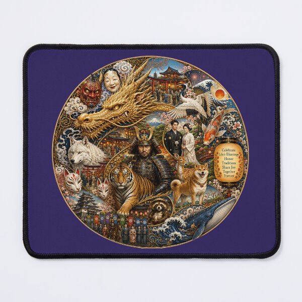 Item preview, Eternal Celebration of Japan – Dragon, Samurai & Sacred Beasts designed and sold by sunbowjp stadio.