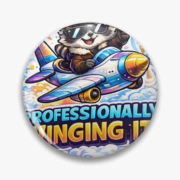 Item preview, Professionally Winging It Funny Pilot Raccoon Sticker designed and sold by JeryTom.