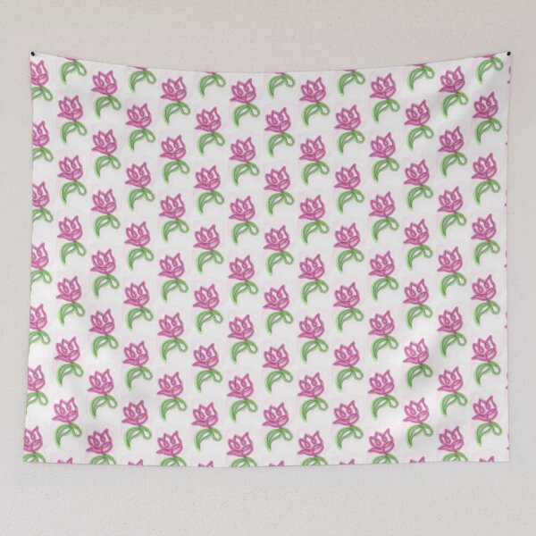 Item preview, Pink floral minimalist aesthetic doodle art  designed and sold by Shukasya-Arts.