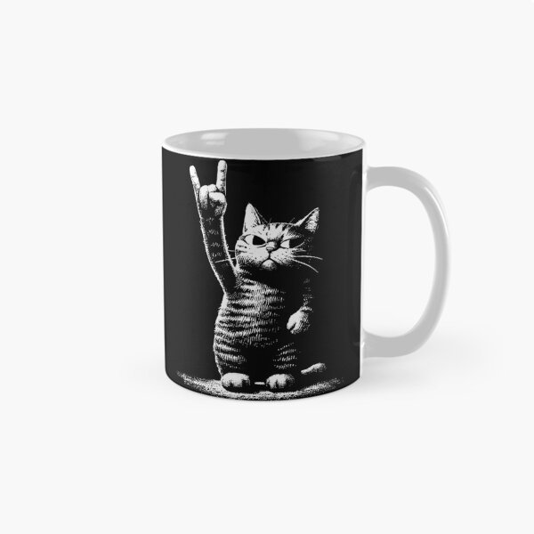 Item preview, Rock Cat Metalhead Feline Music Fan designed and sold by zalderian100.