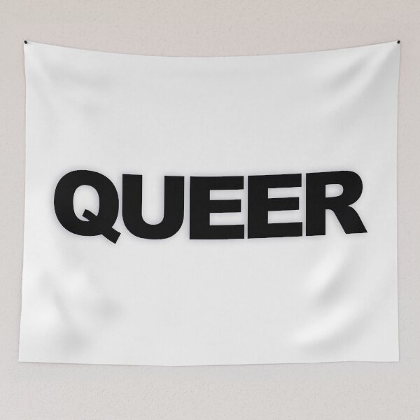 Item preview, QUEER — Black Minimal Bold Type Statement designed and sold by WORDPAUSE.