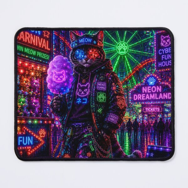 Item preview, Neon Carnival Rebel Cat designed and sold by Neon Riot Studio.
