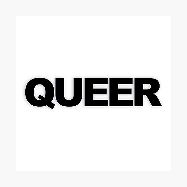Item preview, QUEER — Black Minimal Bold Type Statement designed and sold by WORDPAUSE.