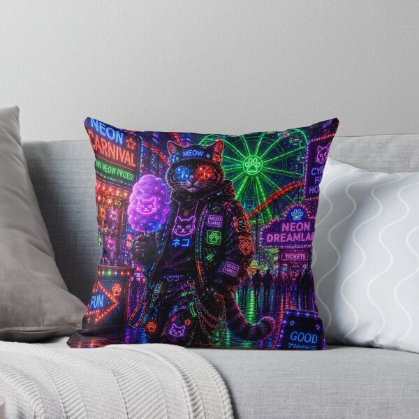 Item preview, Neon Carnival Rebel Cat designed and sold by Neon Riot Studio.