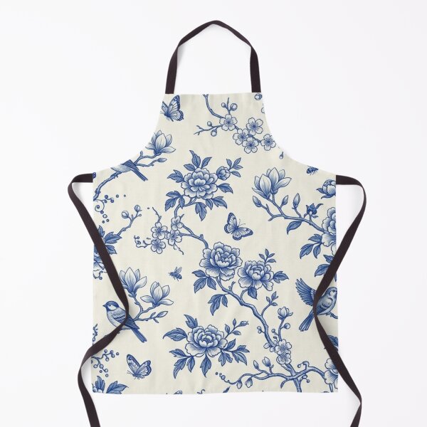 Item preview, Blue Chinoiserie Floral Birds Seamless Pattern designed and sold by FashioonTrends.
