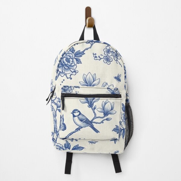 Item preview, Blue Chinoiserie Floral Birds Seamless Pattern designed and sold by FashioonTrends.