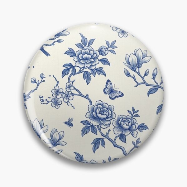 Item preview, Blue Chinoiserie Floral Birds Seamless Pattern designed and sold by FashioonTrends.