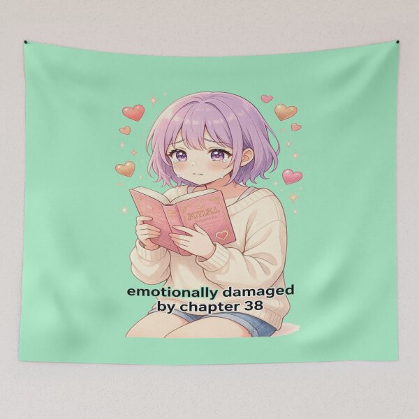 Item preview, Emotionally Damaged by Chapter 38 | Funny Romance Reader Anime Design designed and sold by BookedAndDesign.