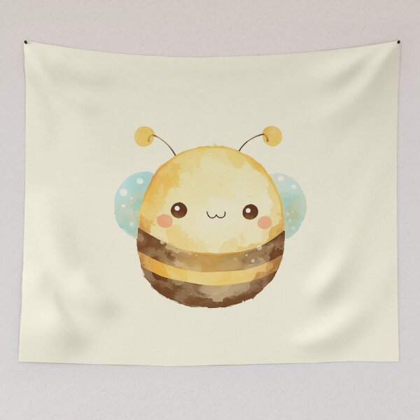 Item preview, Plump bee on a pastel yellow background designed and sold by MlleLAbeille.