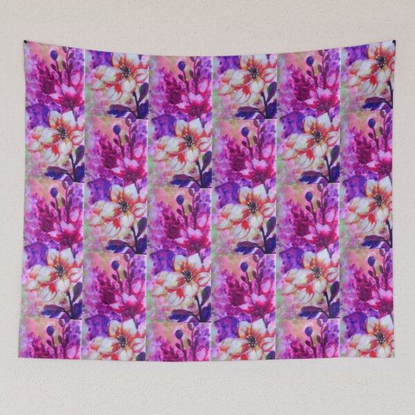 Item preview, Vibrant colorful pinkish purple floral garden aesthetic  designed and sold by Shukasya-Arts.