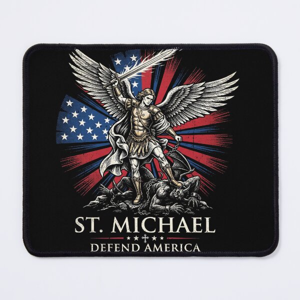 Item preview, St. Michael Defend America - Patriotic Christian Archangel Warrior Art designed and sold by AdyKurniawan.