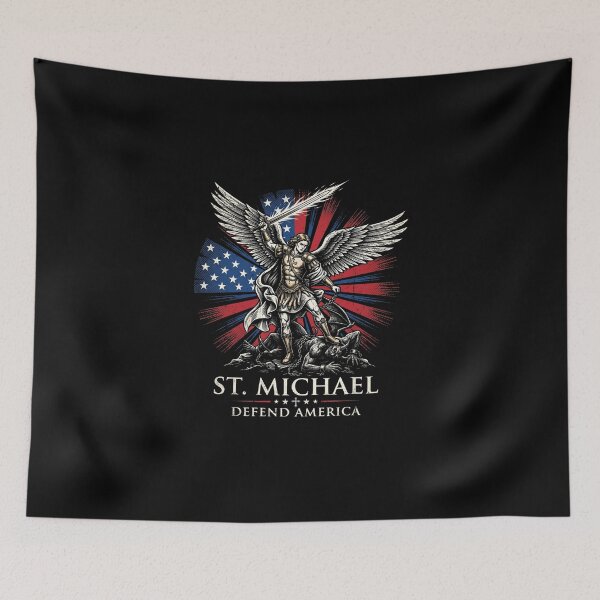 Item preview, St. Michael Defend America - Patriotic Christian Archangel Warrior Art designed and sold by AdyKurniawan.