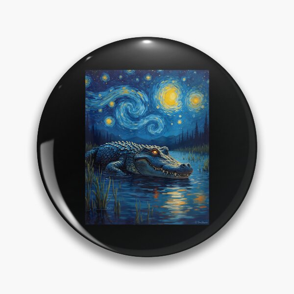 Item preview, Van Gogh's Starry Night Alligator Crocodile Swamp Art  designed and sold by Littermin.