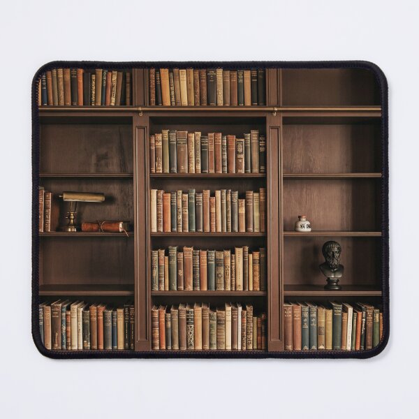 Item preview, Gothic vintage wood  antique library bookshelf and books dark academia style HD designed and sold by bard-art.