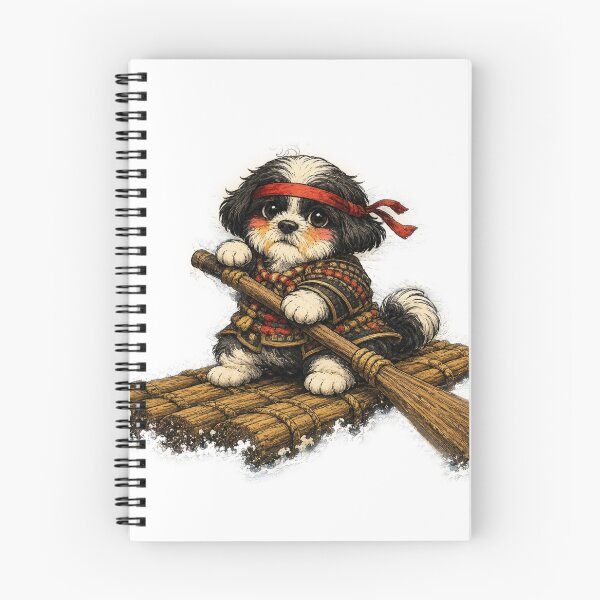 Item preview, Samurai Shih Tzu on Bamboo Raft (No Background) designed and sold by ShihTzuRareArt.