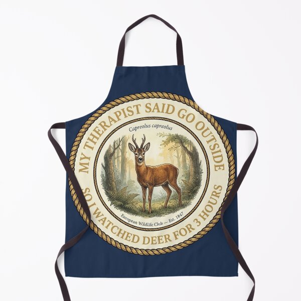 Item preview, My Therapist Said Go Outside So I Watched Deer Badge designed and sold by CalmCapy Co.