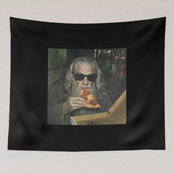 Item preview, Gandalf Wizard Pizza Funny Hobbit Meme designed and sold by VincentGoodLove.