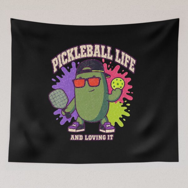 Item preview, Pickleball Life Cucumber Character Sports Humor Tee designed and sold by bosamji.