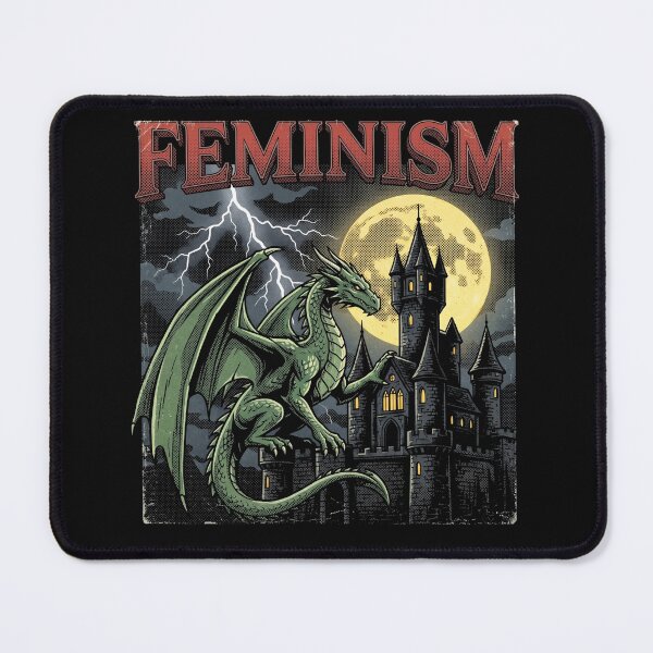 Item preview, Heavy Metal Feminism - Retro Gothic Dragon & Castle Fantasy Meme designed and sold by AdyKurniawan.