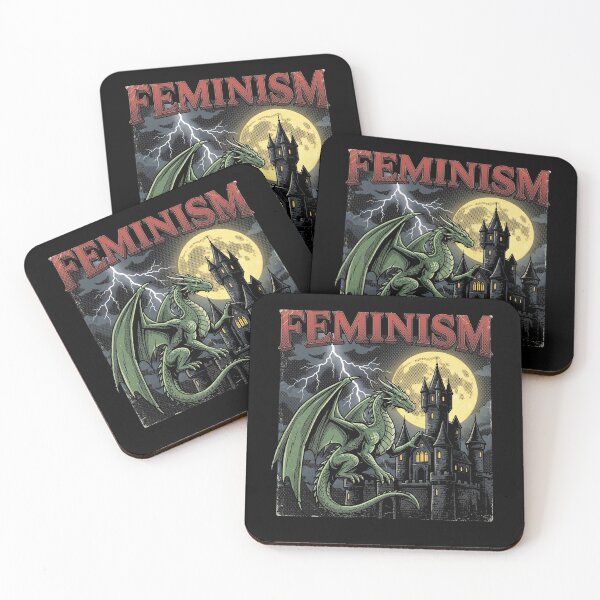 Item preview, Heavy Metal Feminism - Retro Gothic Dragon & Castle Fantasy Meme designed and sold by AdyKurniawan.