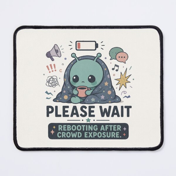 Item preview, Please Wait Rebooting After Crowd Exposure - Funny Sensory Overload Design designed and sold by BlackSector77.