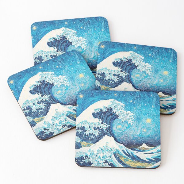 Item preview, The Great Wave of Kanagawa Van Gogh Style designed and sold by NeededTees.